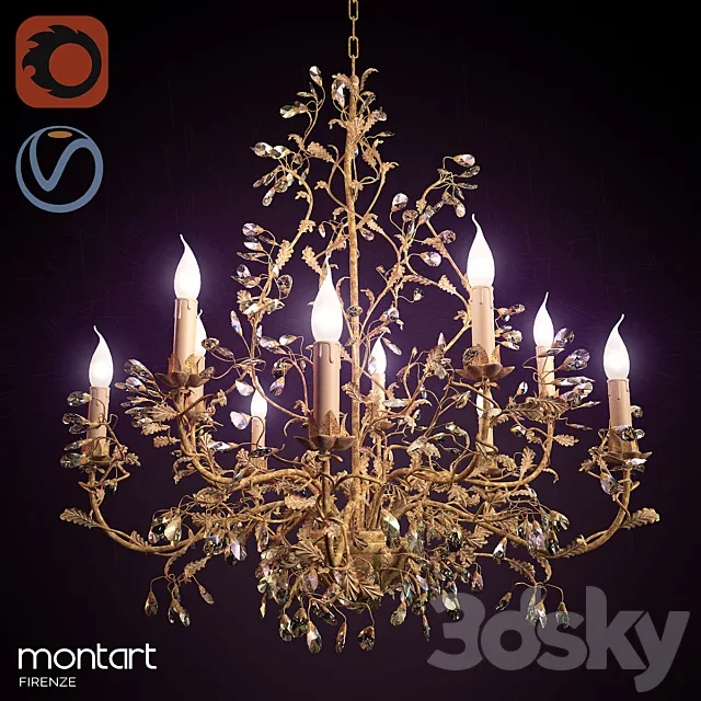 Chandelier Nuova Montart 1258 3D Model Chandelier Nuova Montart 1258 3D Model