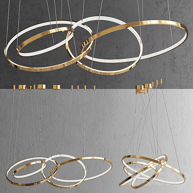 Chandelier ORACLE 4 Rings 3D Model Chandelier ORACLE 4 Rings 3D Model