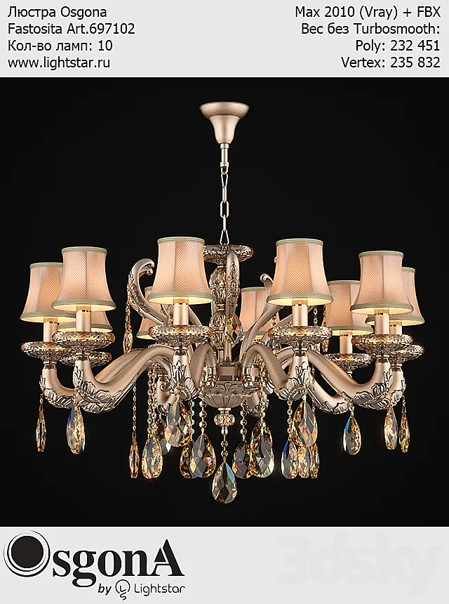 Chandelier Osgona Fastosita Art.697102 3DModel Chandelier Osgona Fastosita Art.697102 3DModel