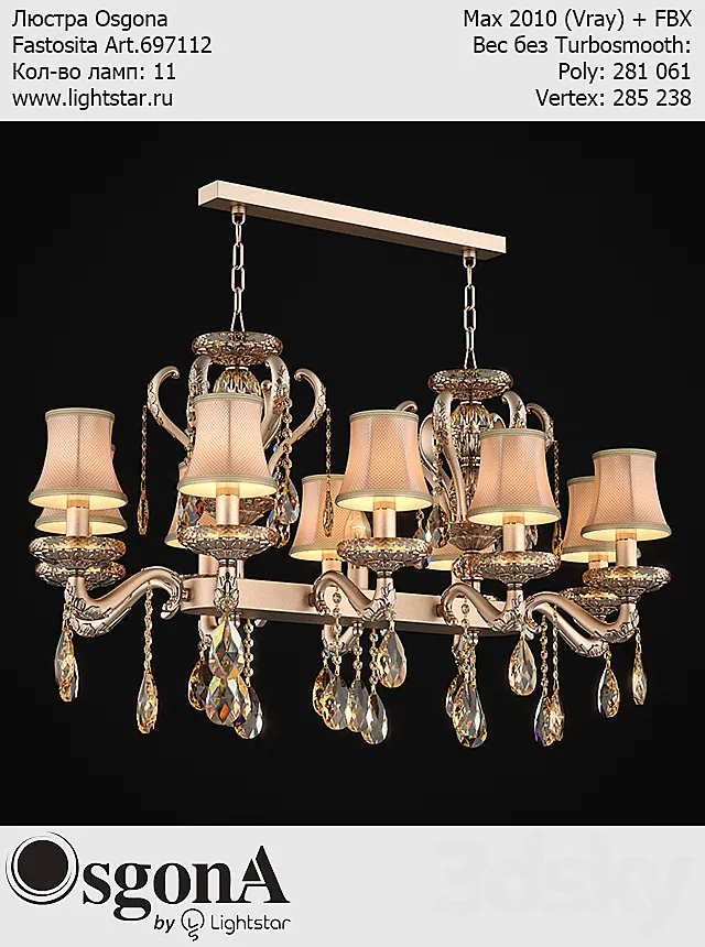 Chandelier Osgona Fastosita Art.697112 3D Model Chandelier Osgona Fastosita Art.697112 3D Model