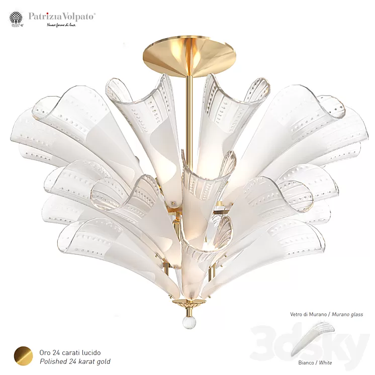 Chandelier Patrizia Volpato Petali 9007 PL3 3D Model Chandelier Patrizia Volpato Petali 9007 PL3 3D Model