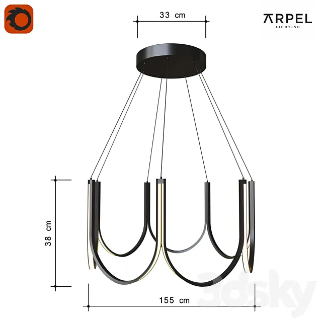 Chandelier pendant ARPEL Lighting U7 3DModel