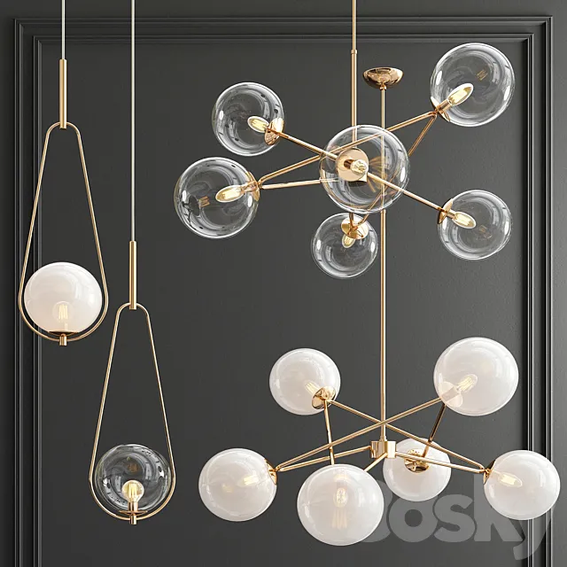 Chandelier & Pendant collection_1 3D Model Chandelier & Pendant collection_1 3D Model