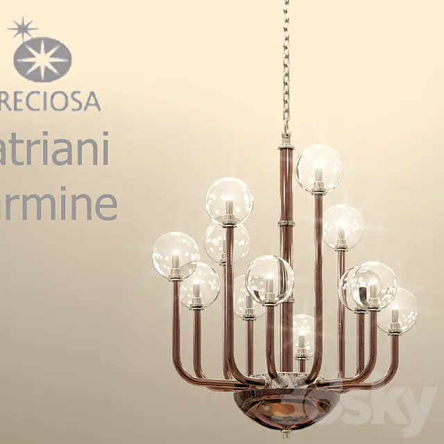 Chandelier Preciosa Satriani Carmine 3D Model Chandelier Preciosa Satriani Carmine 3D Model