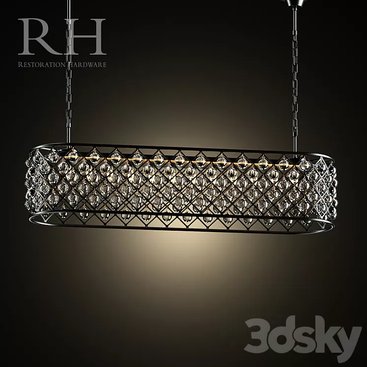 Chandelier RH SPENCER RECTANGULAR CHANDELIER 3D Model Chandelier RH SPENCER RECTANGULAR CHANDELIER 3D Model