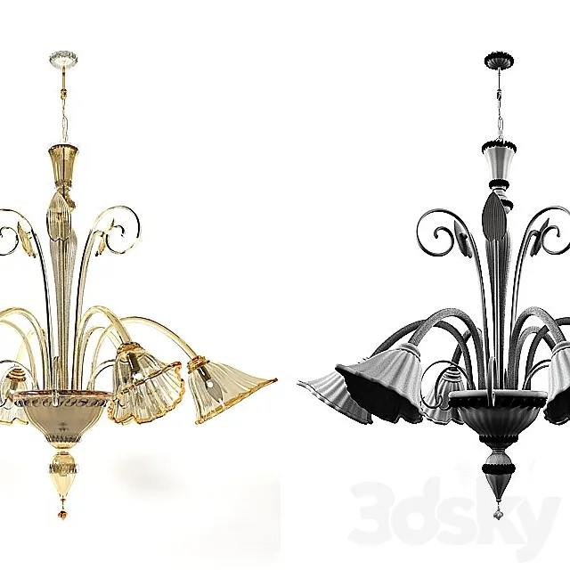 Chandelier San Marco 6 l factory Voltolina. 3D Model Chandelier San Marco 6 l factory Voltolina. 3D Model