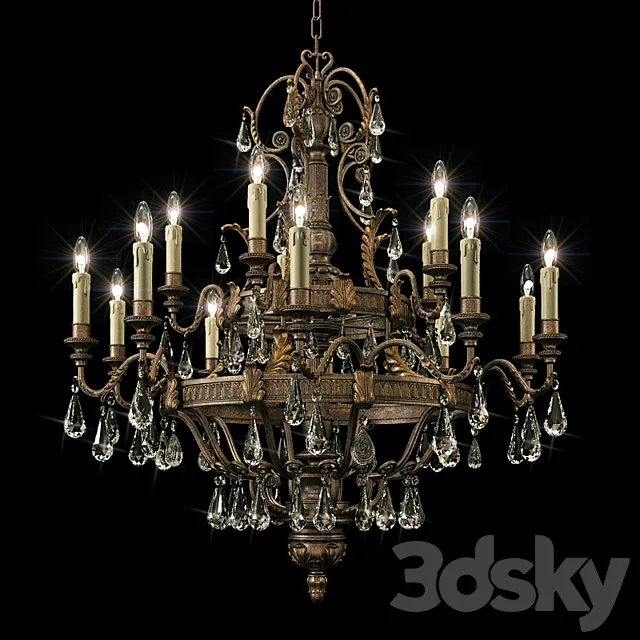 Chandelier Savoy House Marseille Chandelier 1-6205-15 3DModel Chandelier Savoy House Marseille Chandelier 1-6205-15 3DModel