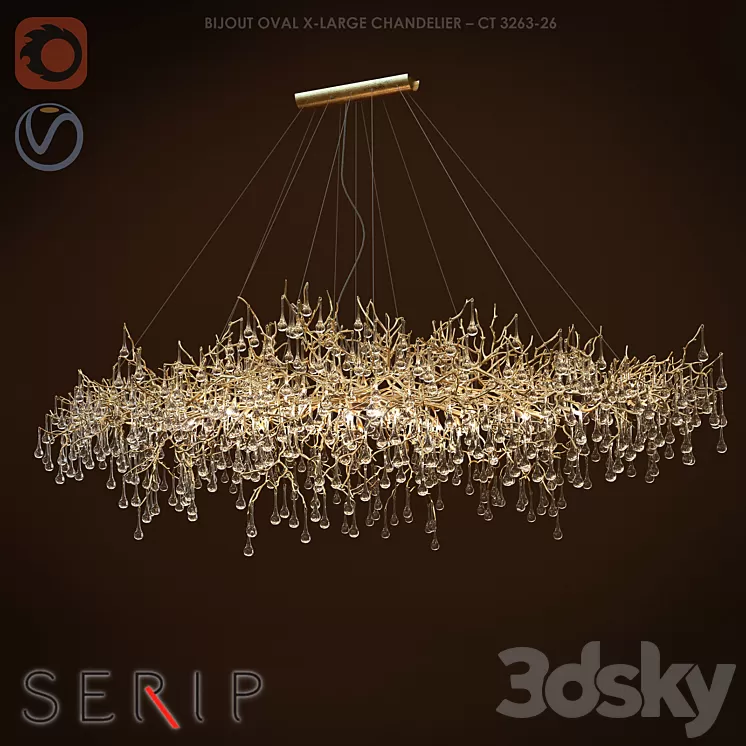 Chandelier SERIP BIJOUT OVAL X-LARGE CHANDELIER 3D Model Chandelier SERIP BIJOUT OVAL X-LARGE CHANDELIER 3D Model