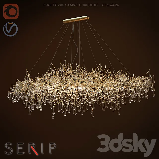 Chandelier SERIP BIJOUT OVAL X-LARGE CHANDELIER 3DModel Chandelier SERIP BIJOUT OVAL X-LARGE CHANDELIER 3DModel