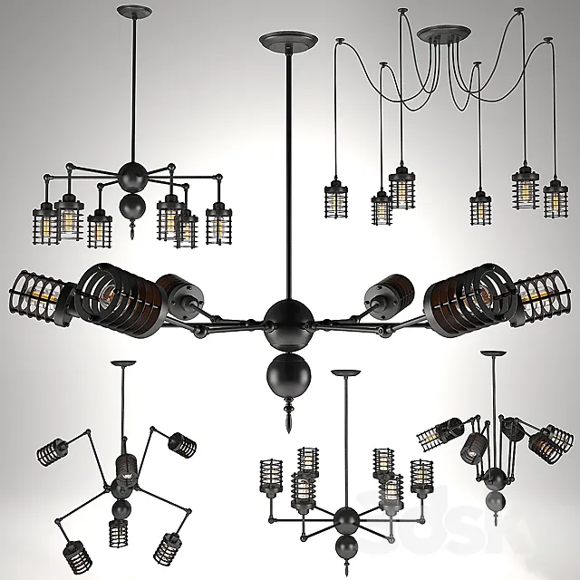 Chandelier “Spider”. Style loft. 3DModel Chandelier “Spider”. Style loft. 3DModel