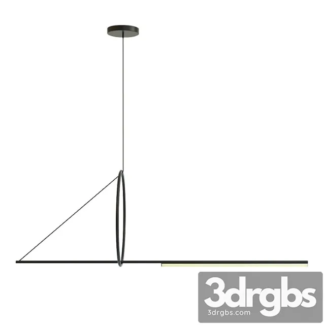 Chandelier suspension cercle et trait – graphite satine Chandelier suspension cercle et trait – graphite satine