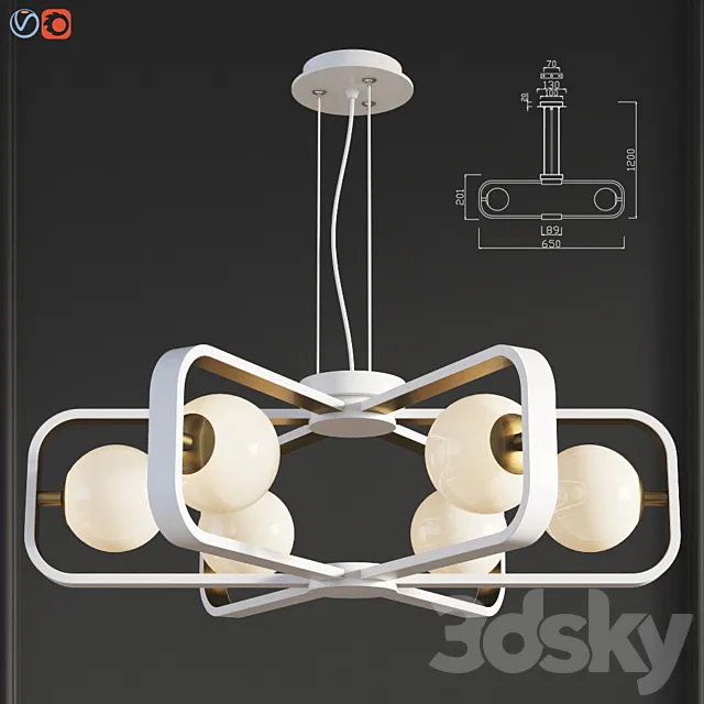 Chandelier Suspension Light Avola Gold Maytoni Modern 3D Model