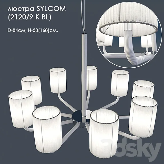 Chandelier SYLCOM (2120_9 K BL) 3D Model Chandelier SYLCOM (2120_9 K BL) 3D Model
