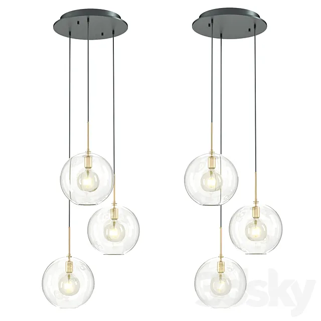 Chandelier Tango 3 light 112633 Eichholtz 3D Model