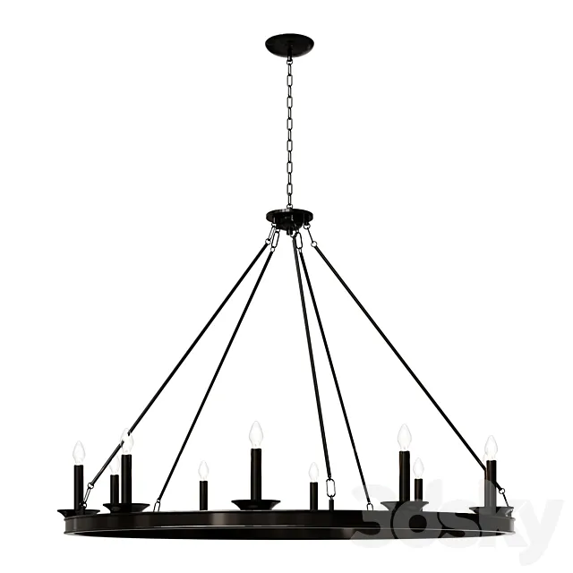 Chandelier Telta 10Lt Chandelier – Oil Rubbed Bronze (Black) lamp 3D Model Chandelier Telta 10Lt Chandelier – Oil Rubbed Bronze (Black) lamp 3D Model