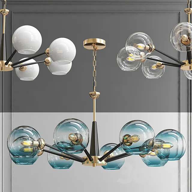 Chandelier Thalia chandelier Blue glass 3D Model Chandelier Thalia chandelier Blue glass 3D Model