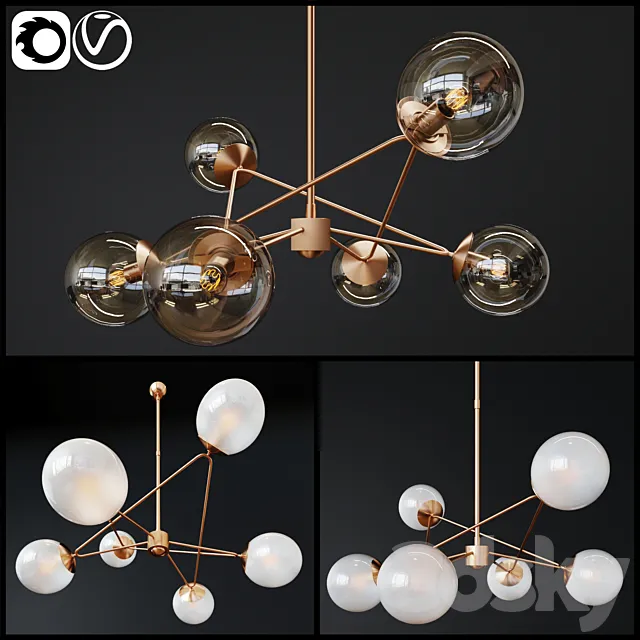 Chandelier Turenne Large Dynamic Chandelier _ 1 3D Model
