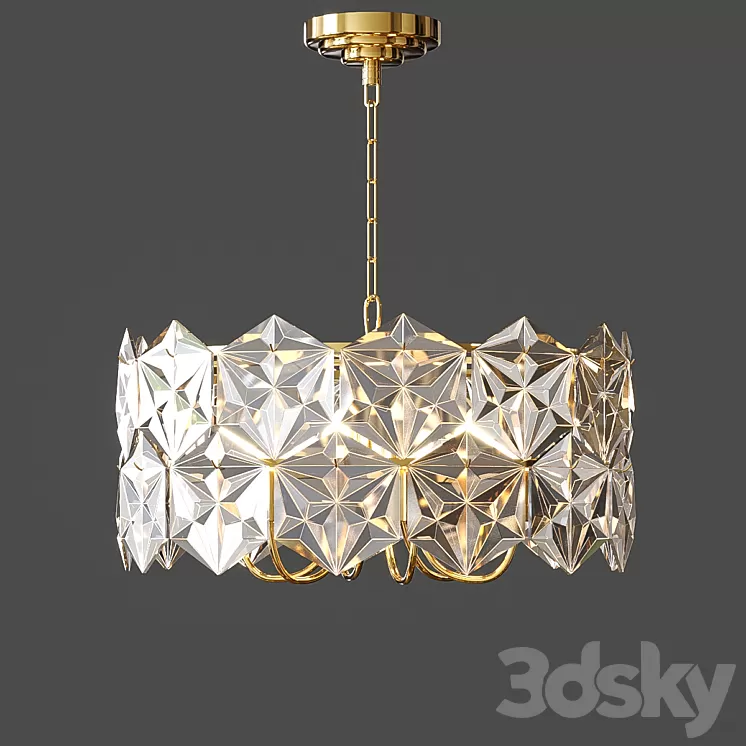 Chandelier Veneto Luce 5168/6 FGD + CL 3D Model Chandelier Veneto Luce 5168/6 FGD + CL 3D Model