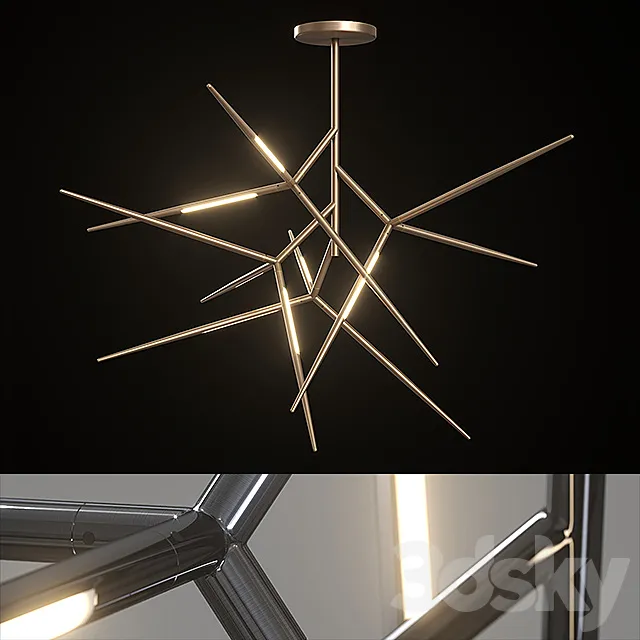 Chandelier Venicem Spear chandelier (3 materials). 3DModel