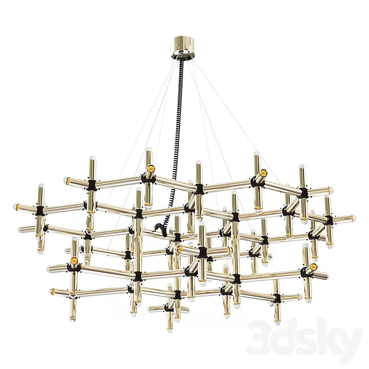 Chandelier vintage Robert Haussmann ceiling lamp 3D Model Chandelier vintage Robert Haussmann ceiling lamp 3D Model