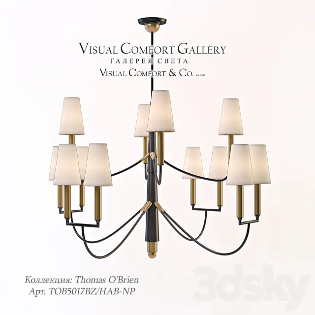 Chandelier Visual Somfort TOB5017BZ _ HAB-NP 3D Model Chandelier Visual Somfort TOB5017BZ _ HAB-NP 3D Model