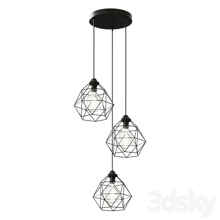 Chandelier VITALUCE Tara black trio 3xE27 max. 40W # 80397048 3D Model Free Download