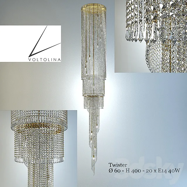 Chandelier Voltolina Twister 3D Model Chandelier Voltolina Twister 3D Model