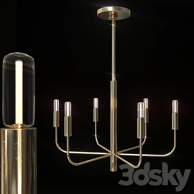 Chandelier “Warwick” gold _ silver 3DModel