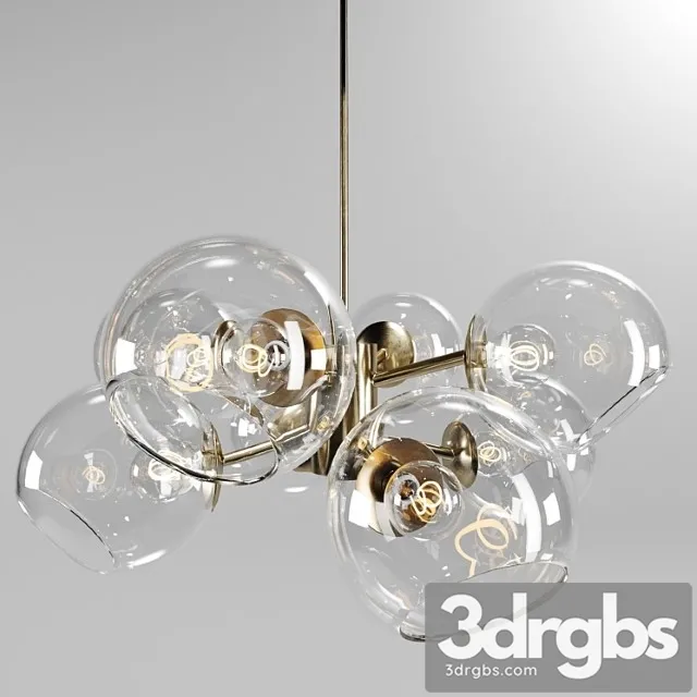 Chandelier west elm staggered glass chandelier – 9-light 3D Model Download