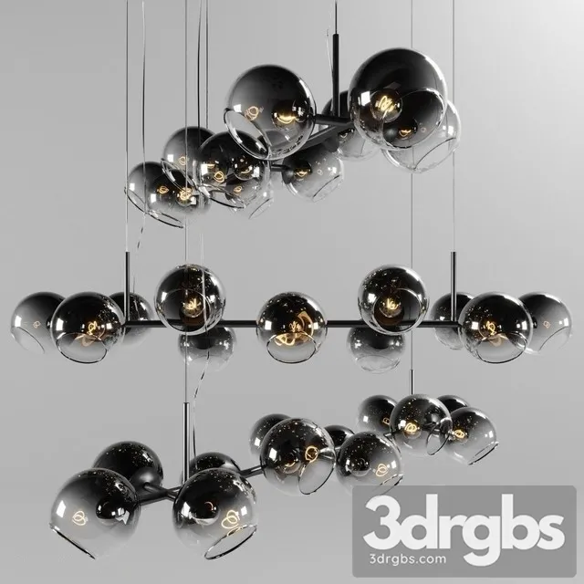 Chandelier West Elm Staggered Glass Chandelier Light 3D Model Download