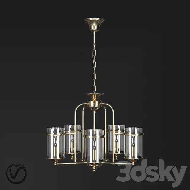 Chandelier with 5 lamps by Terandpet 3DModel