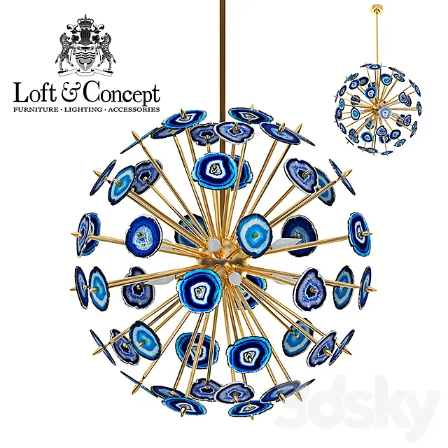 Chandelier with blue agate Agate Burst Chandelier BLUE 3D Model Chandelier with blue agate Agate Burst Chandelier BLUE 3D Model