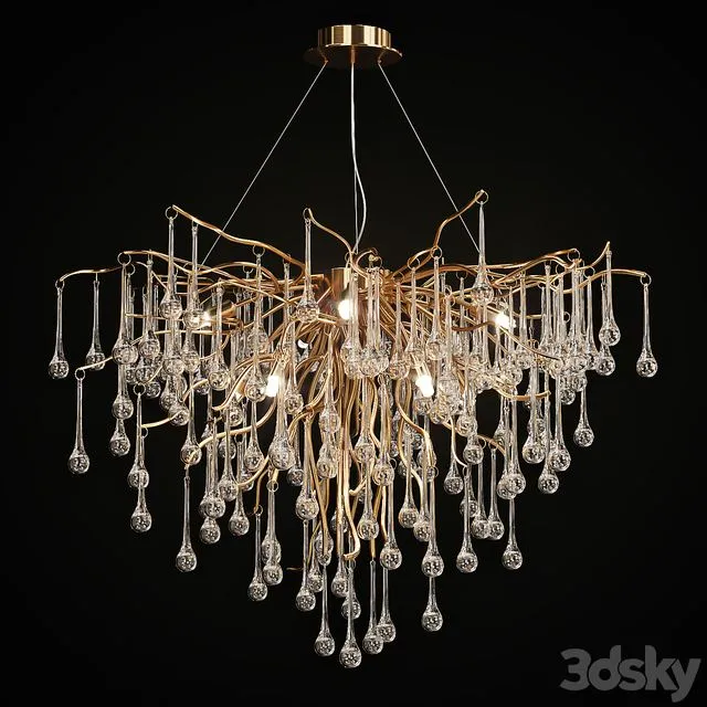 Chandelier with drop shaped pendants MARIAN Lampatron 3D Model Chandelier with drop shaped pendants MARIAN Lampatron 3D Model