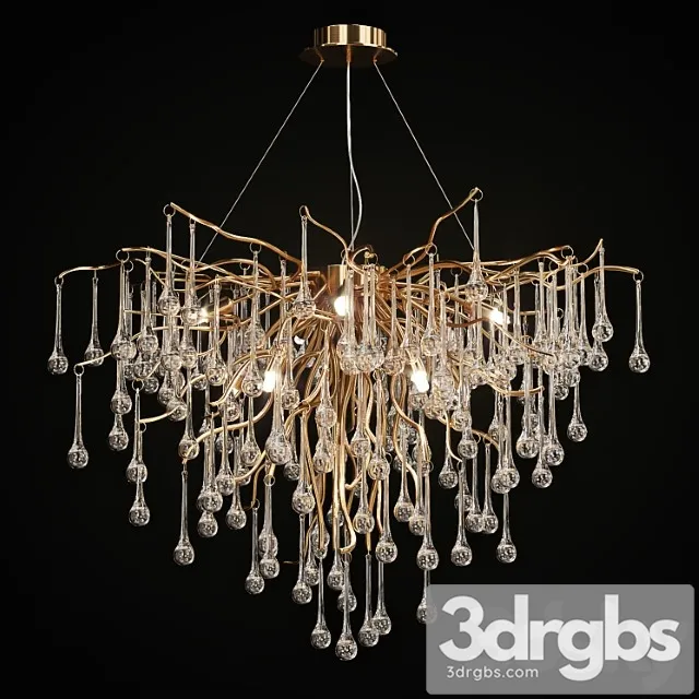 Chandelier with drop shaped pendants marian lampatron 3D Model Download