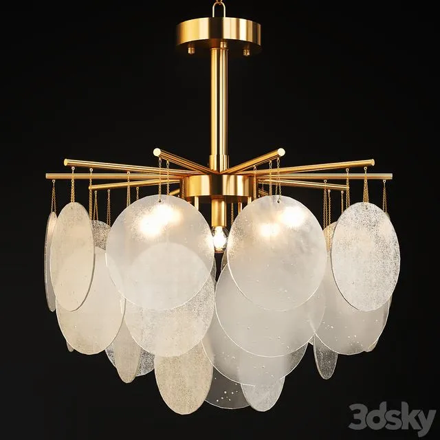 Chandelier with hanging glass plates FROST B 3D Model