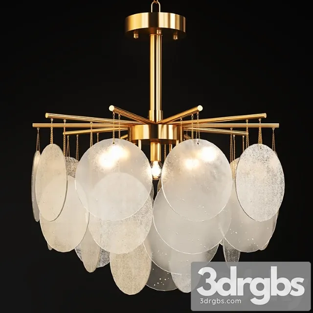 Chandelier with hanging glass plates frost b 3D Model Download