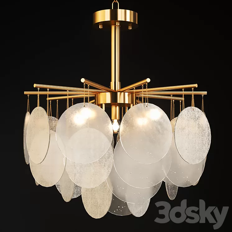 Chandelier with hanging glass plates FROST B 3D Model Chandelier with hanging glass plates FROST B 3D Model