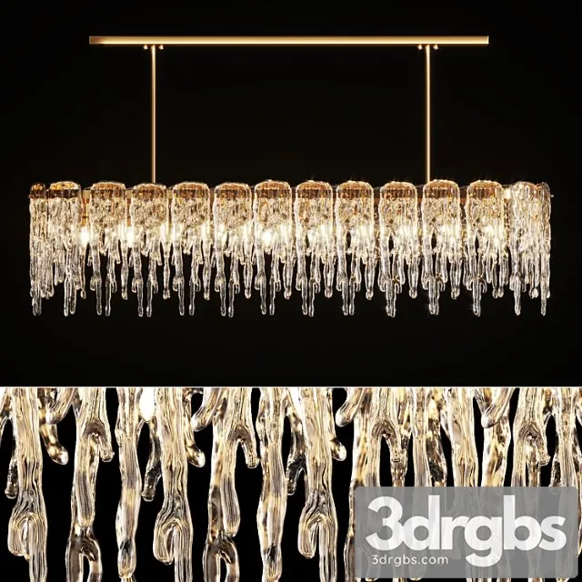 Chandelier with Ice Plates Spring Long M 3D Model Download