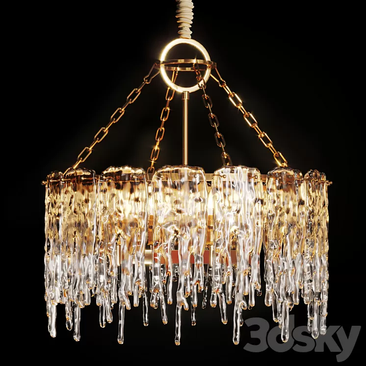 Chandelier with ice plates SPRING Ø60 3D Model Chandelier with ice plates SPRING Ø60 3D Model
