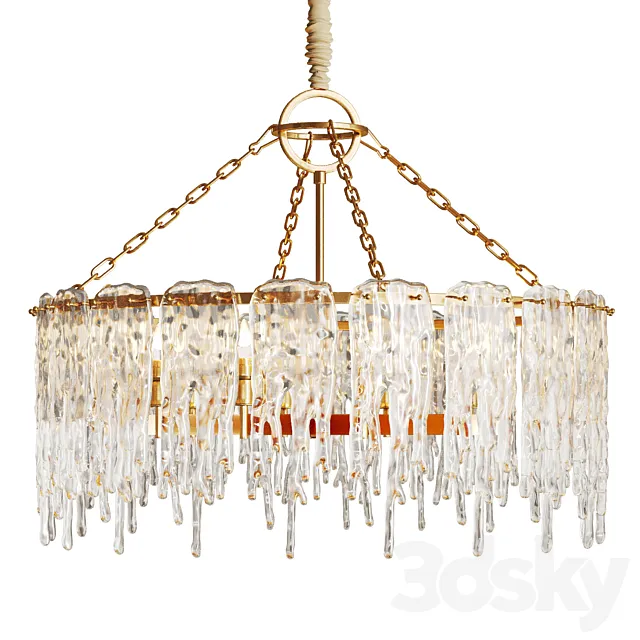 Chandelier with ice plates SPRING Ø80 3D Model