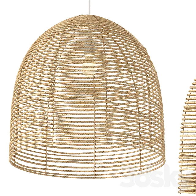 Chandelier with wicker lampshade Beehive 3D Model Chandelier with wicker lampshade Beehive 3D Model