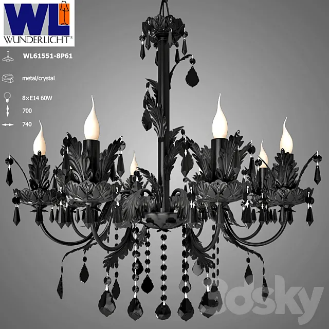 Chandelier Wunderlisht WL61551-8P61 3D Model Chandelier Wunderlisht WL61551-8P61 3D Model