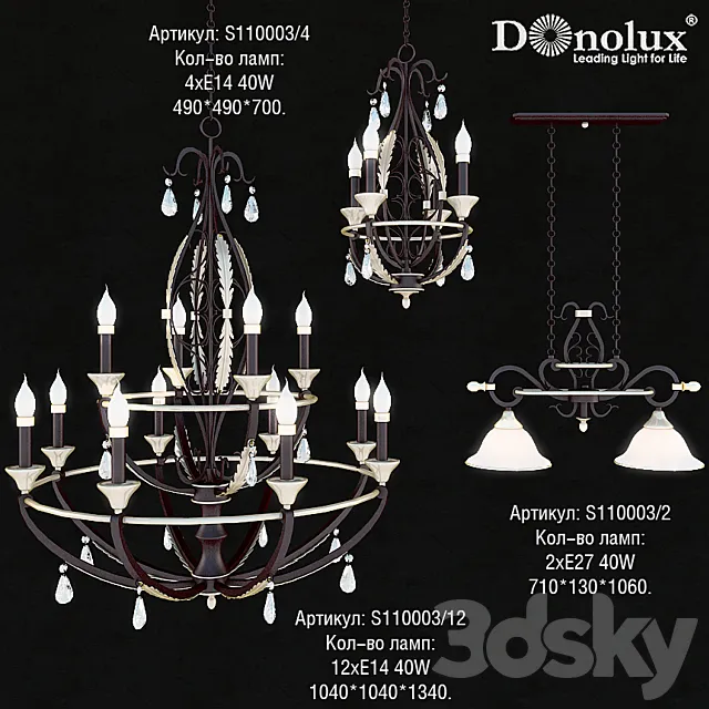 Chandeliers and suspension Donolux Gotico 3DModel Chandeliers and suspension Donolux Gotico 3DModel