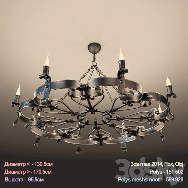 Chandeliers Forged 3D Model Chandeliers Forged 3D Model