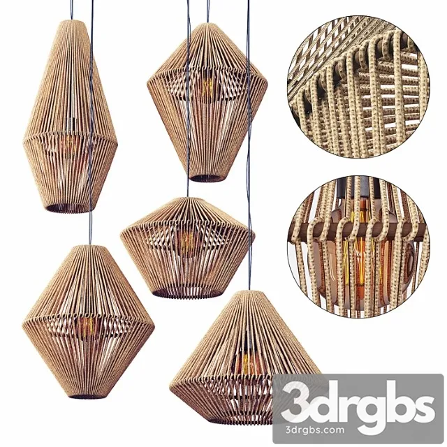 Chandeliers Rattan Cone Chandeliers Rattan Cone