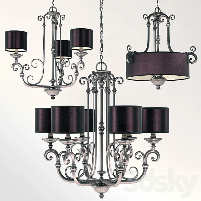 Chandeliers Savoy House a collection Midtown Vogue 3D Model Chandeliers Savoy House a collection Midtown Vogue 3D Model