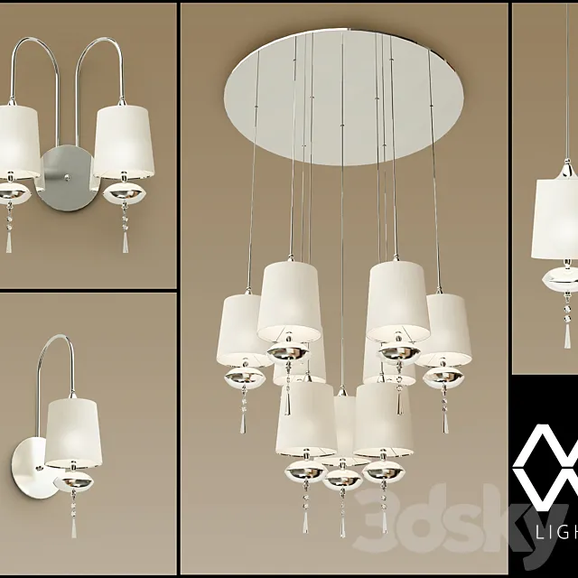 Chandeliers sconces pendant lamp MW-light Fusion 3D Model Chandeliers sconces pendant lamp MW-light Fusion 3D Model