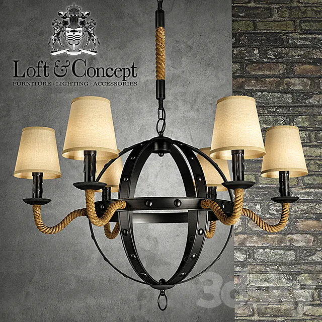 CHANDELIERS SPERE 2 LOFT ROPE LIGHT 3D Model