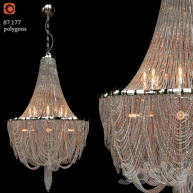 Chantilly_Six_Light_Chandelier 3D Model Chantilly_Six_Light_Chandelier 3D Model