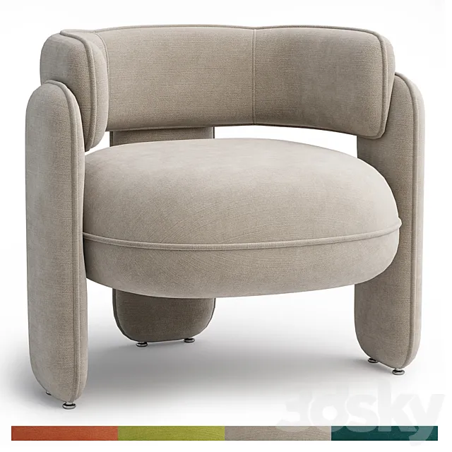 Chaplin armchair by EICHHOLTZ 3D Model Chaplin armchair by EICHHOLTZ 3D Model